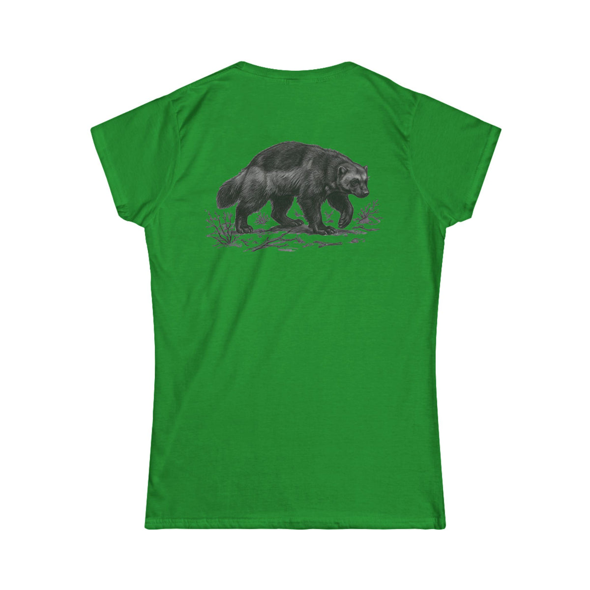 Color: Irish Green | Pencil Sketch Art Wolverine Women's Tee