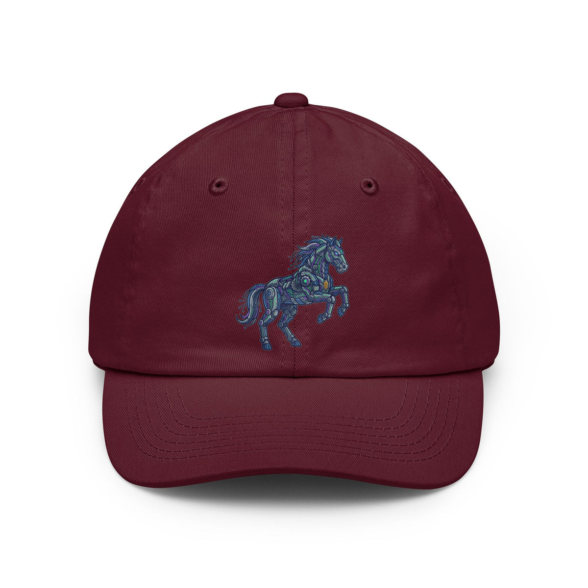 Color: Maroon | Cyber Mustang Dad Hat