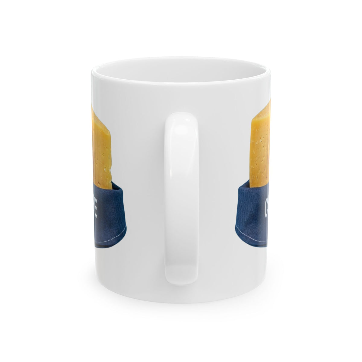 "Cheese Tax" White Ceramic Mug — Graphic