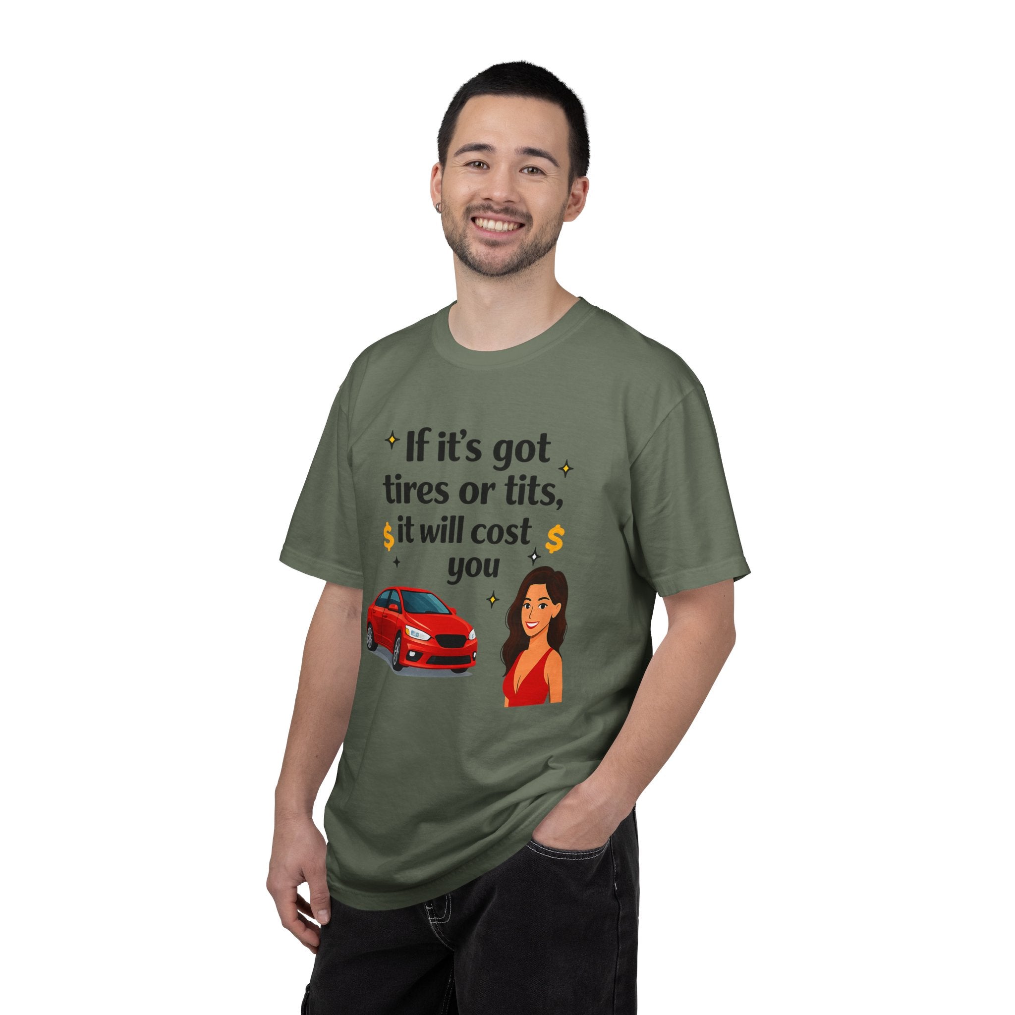 "Tires or Tits" Unisex Garment-Dyed T-shirt