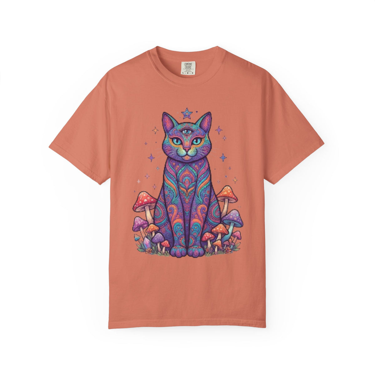 "Hippy Cat" Unisex Garment-Dyed Tee