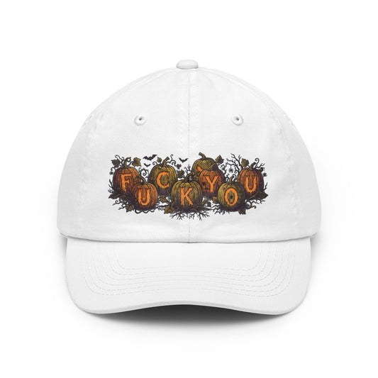Color: White | Pumpkin FU Dad Hat