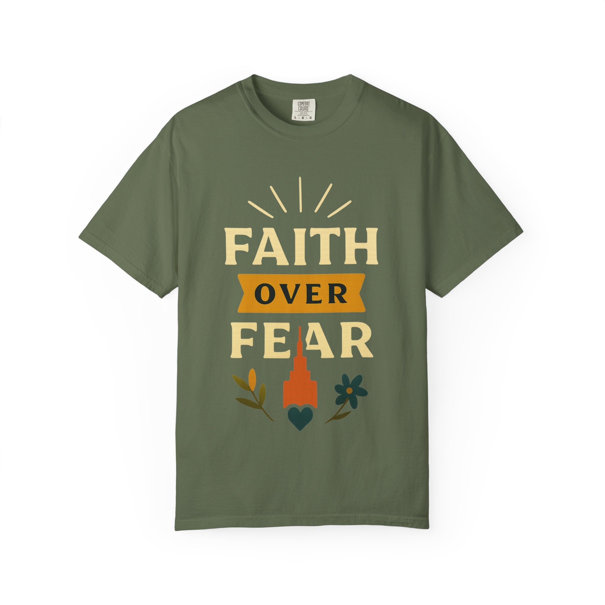"Faith Over Fear" Unisex Garment-Dyed T-shirt