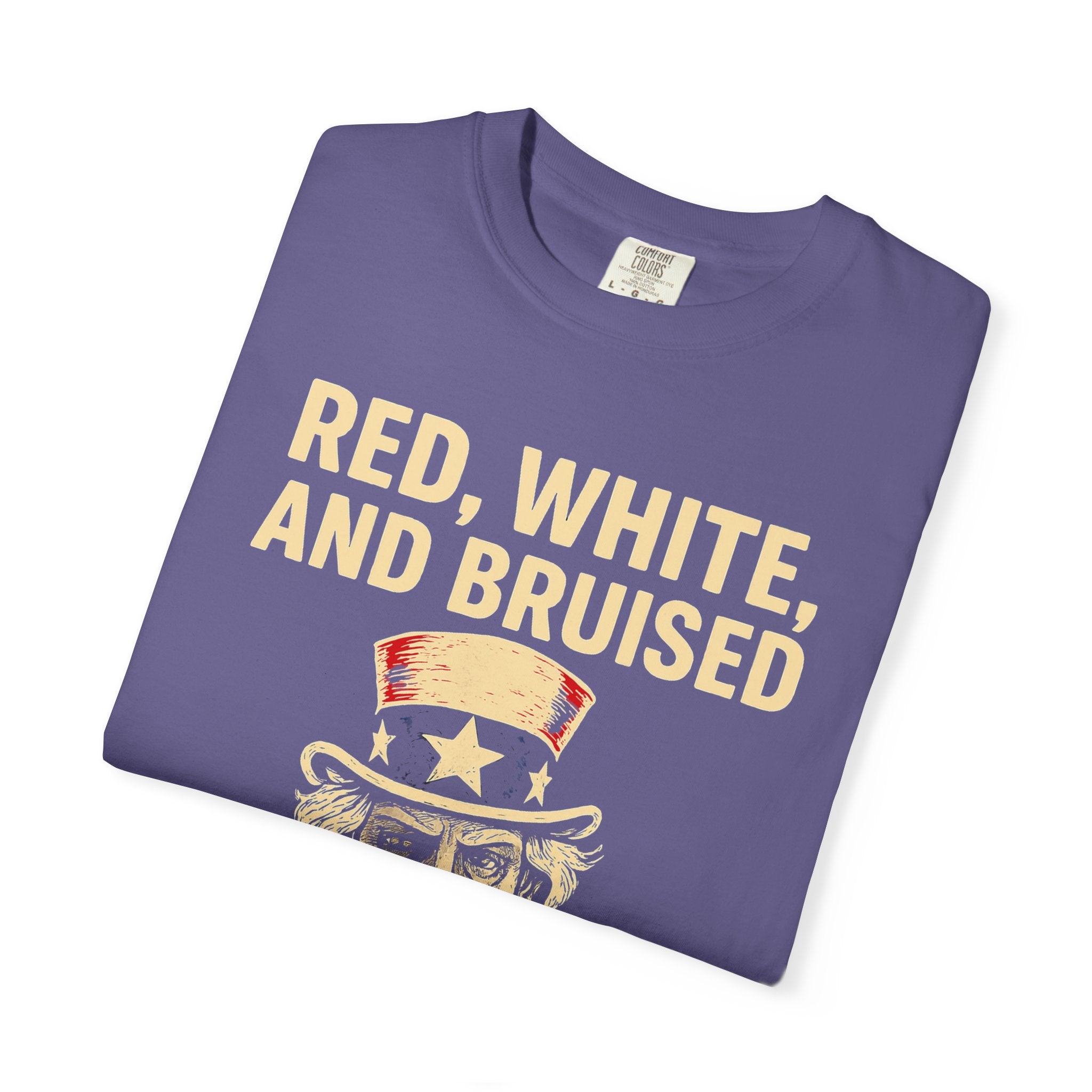 "RED, WHITE, AND BRUISED" Unisex Garment-Dyed T-shirt