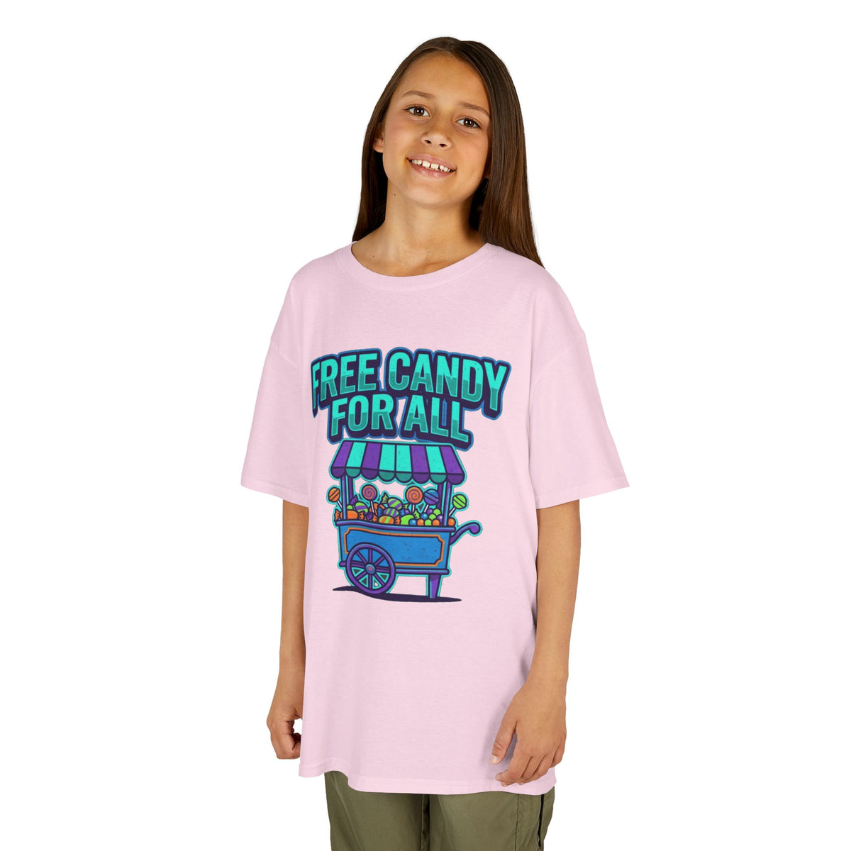 Color: Light Pink | Free Candy For All Kids Tee