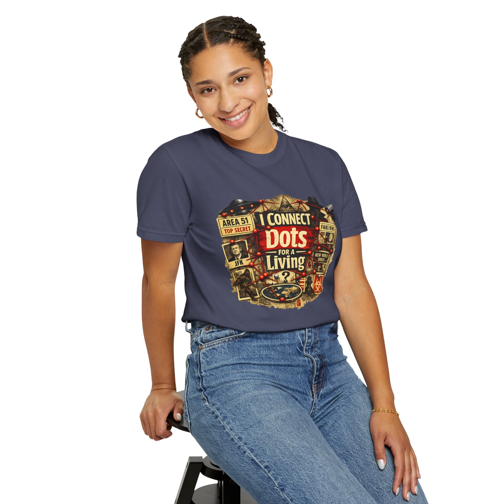 "I Connect Dots For Living" Unisex Garment-Dyed Tee