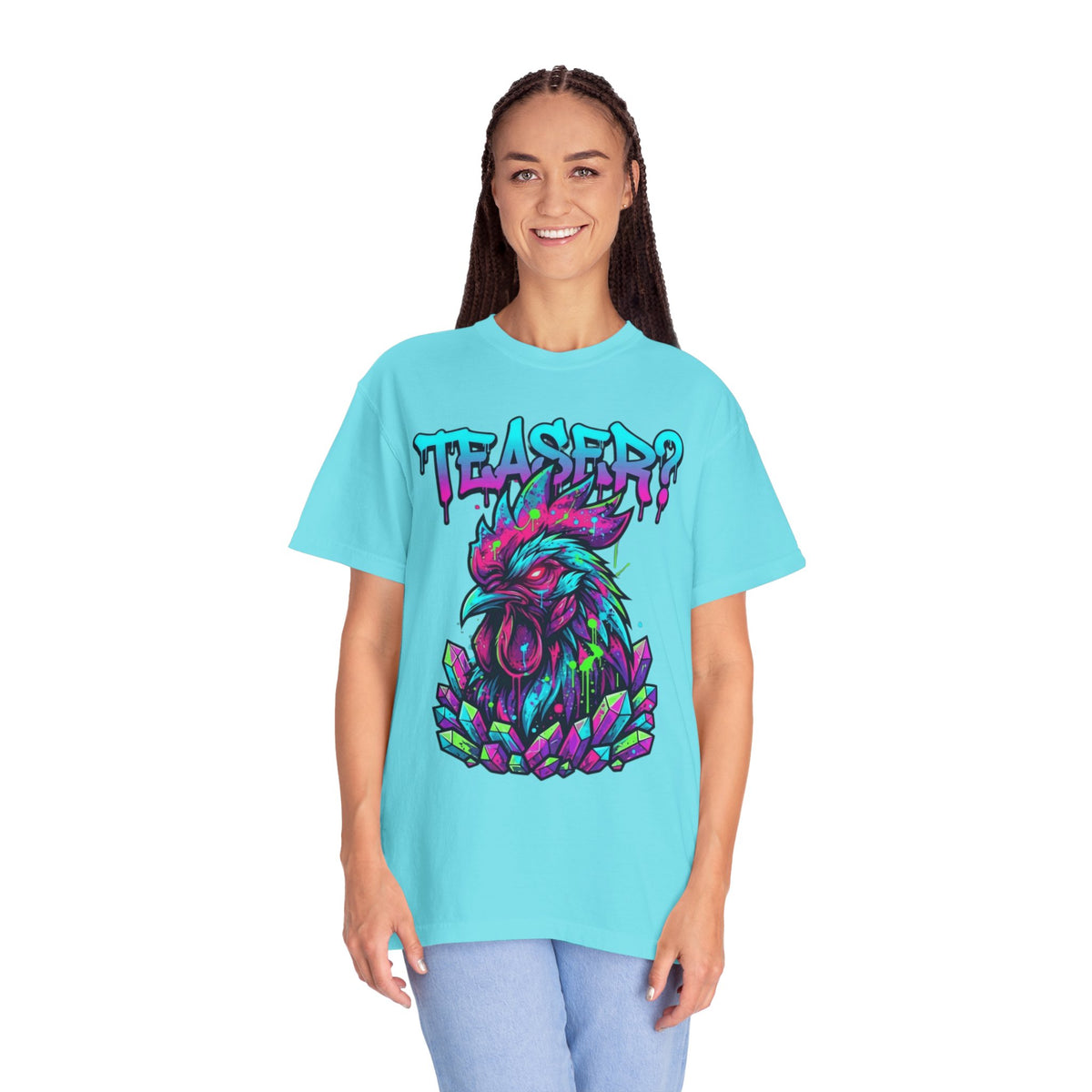 Color: Lagoon Blue | Cock Teaser Unisex Garment-Dyed Tee