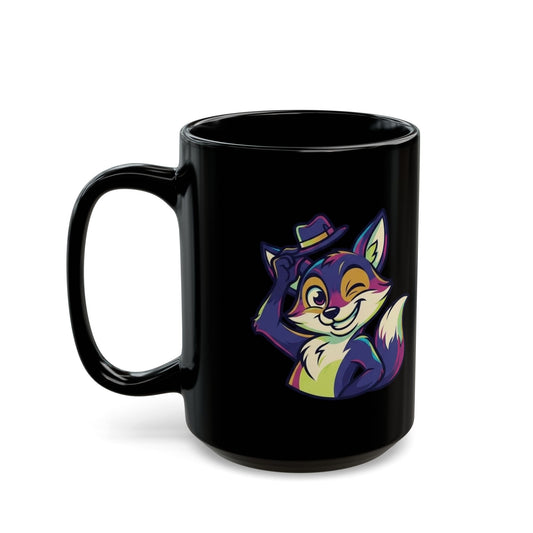 "Mischievous" Black Ceramic Mug — Graphic