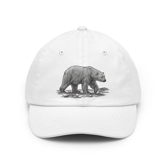 Color: White | Pencil Sketch Art Polar Bear Dad Hat