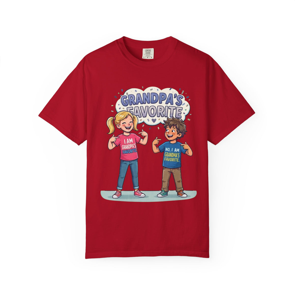 Color: Red | Grandpa's Favorite Unisex Garment-Dyed Tee