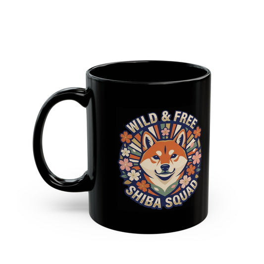 "Shiba Squad" Black Ceramic Mug