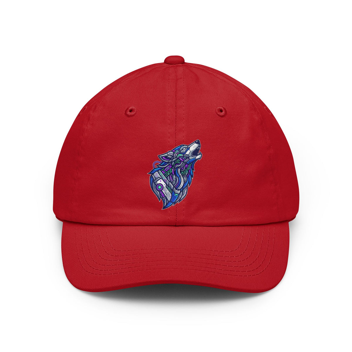 Color: Red | Cyber Wolf Dad Hat