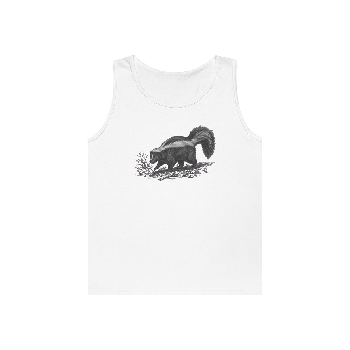 "Pencil Sketch Art Skunk" Tank Top