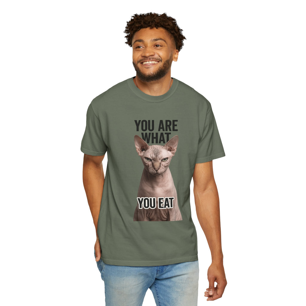 "You Are What You Eat - Cat 1" Unisex Garment-Dyed T-shirt