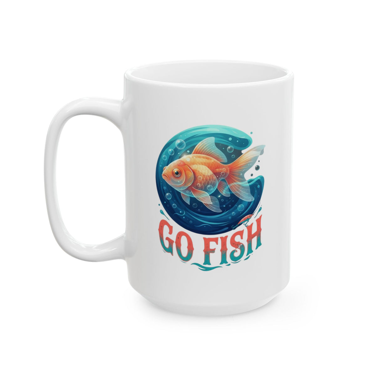 "Go Fish" White Ceramic Mug