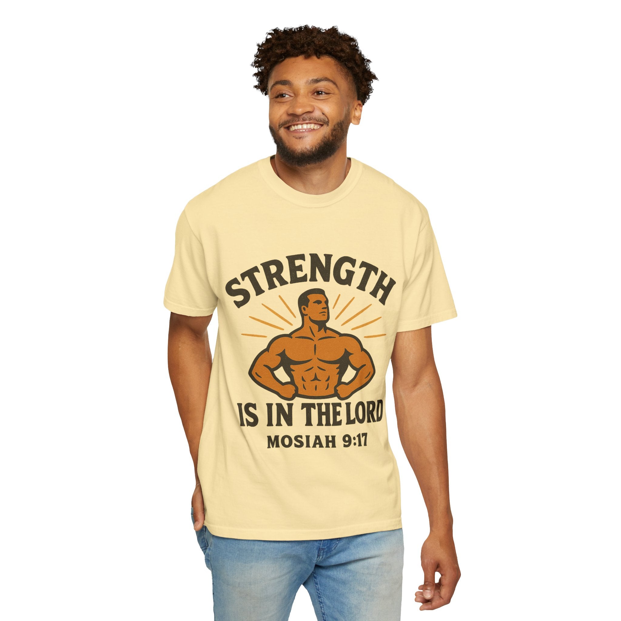 "Strength is in the Lord" Unisex Garment-Dyed T-shirt