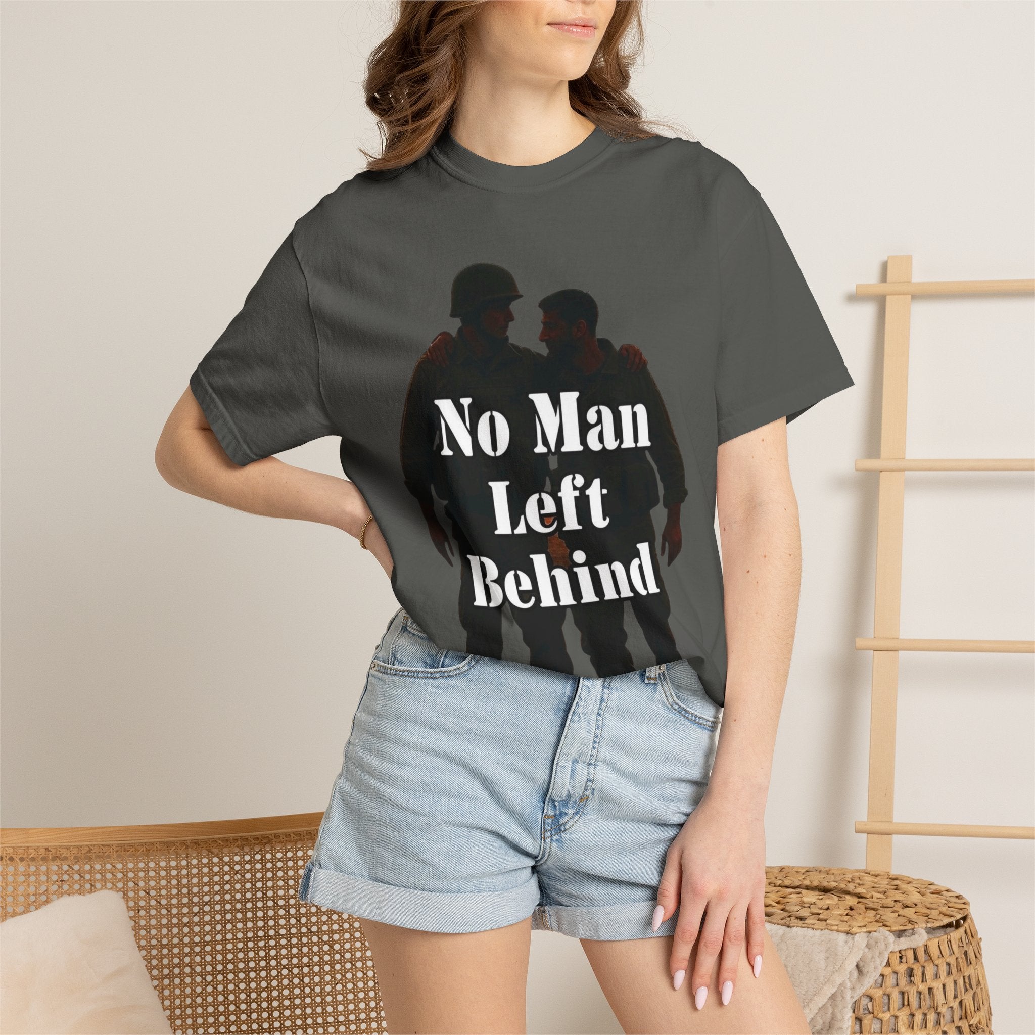"No Man Left Behind" Unisex Garment-Dyed T-shirt