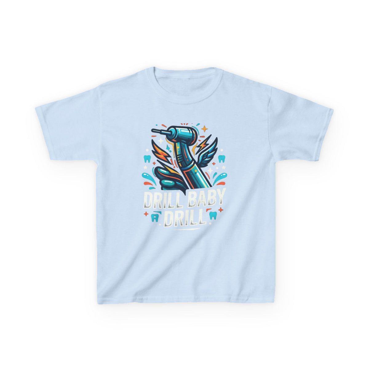 Color: Light Blue | Drill Baby Drill Kids Tee