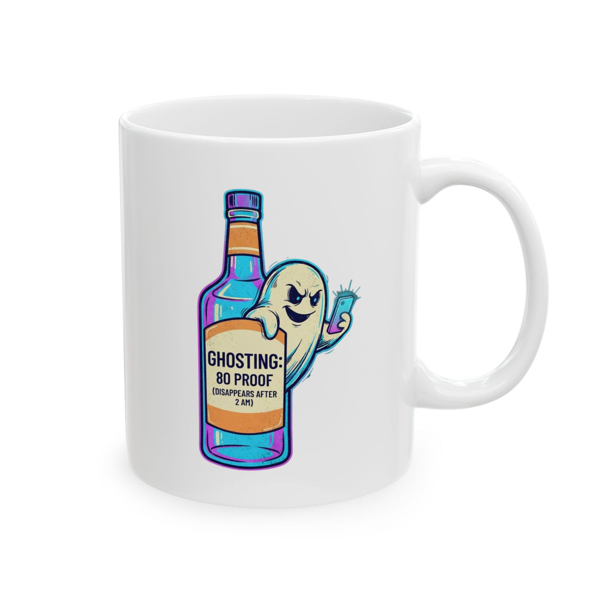"Ghosting" White Ceramic Mug
