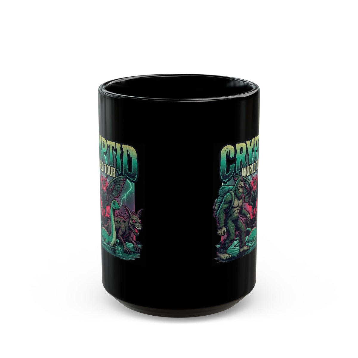 "Puzizia (Global-Cryptid Mashup) Cryptid World Tour" Black Ceramic Mug