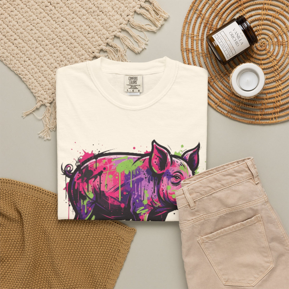 Barnyard Pig Unisex Garment-Dyed Tee