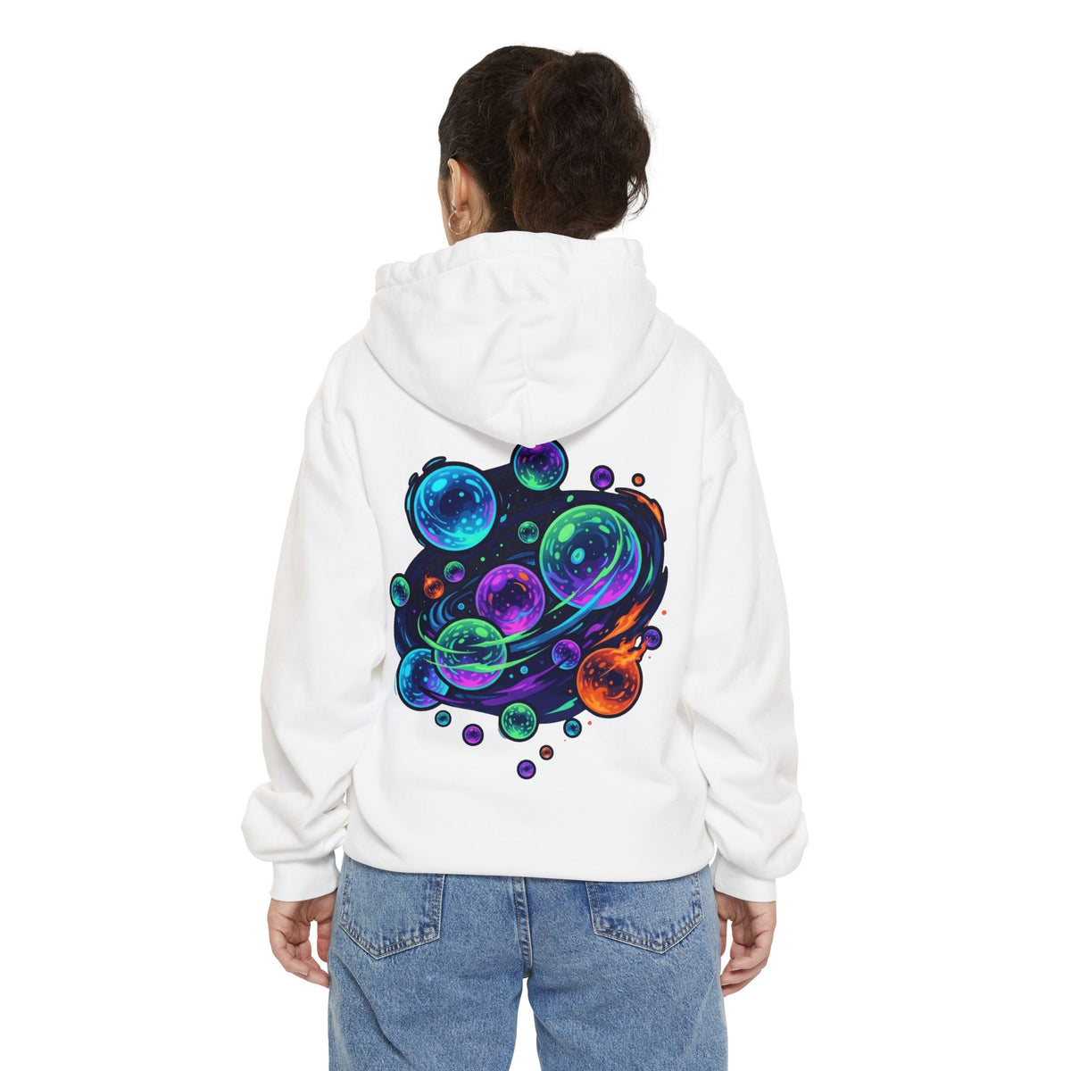 Color: White | MinMin Lights (Australian Folklore) Garment-Dyed Hoodie