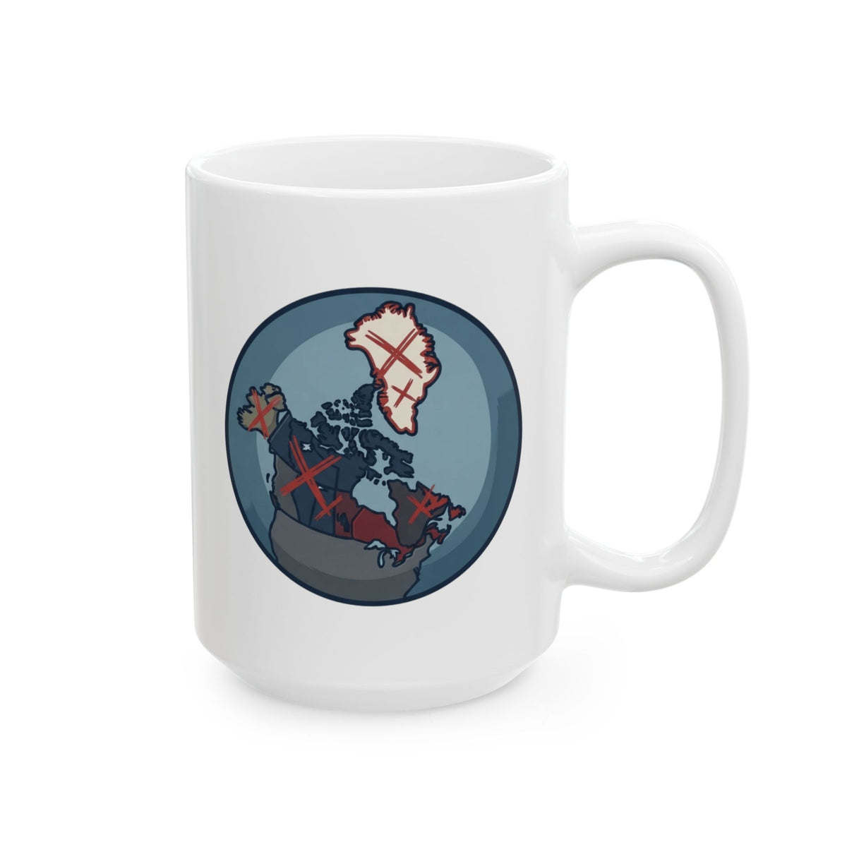 "Loose Talk About Countries That Aren't His" White Ceramic Mug — Graphic