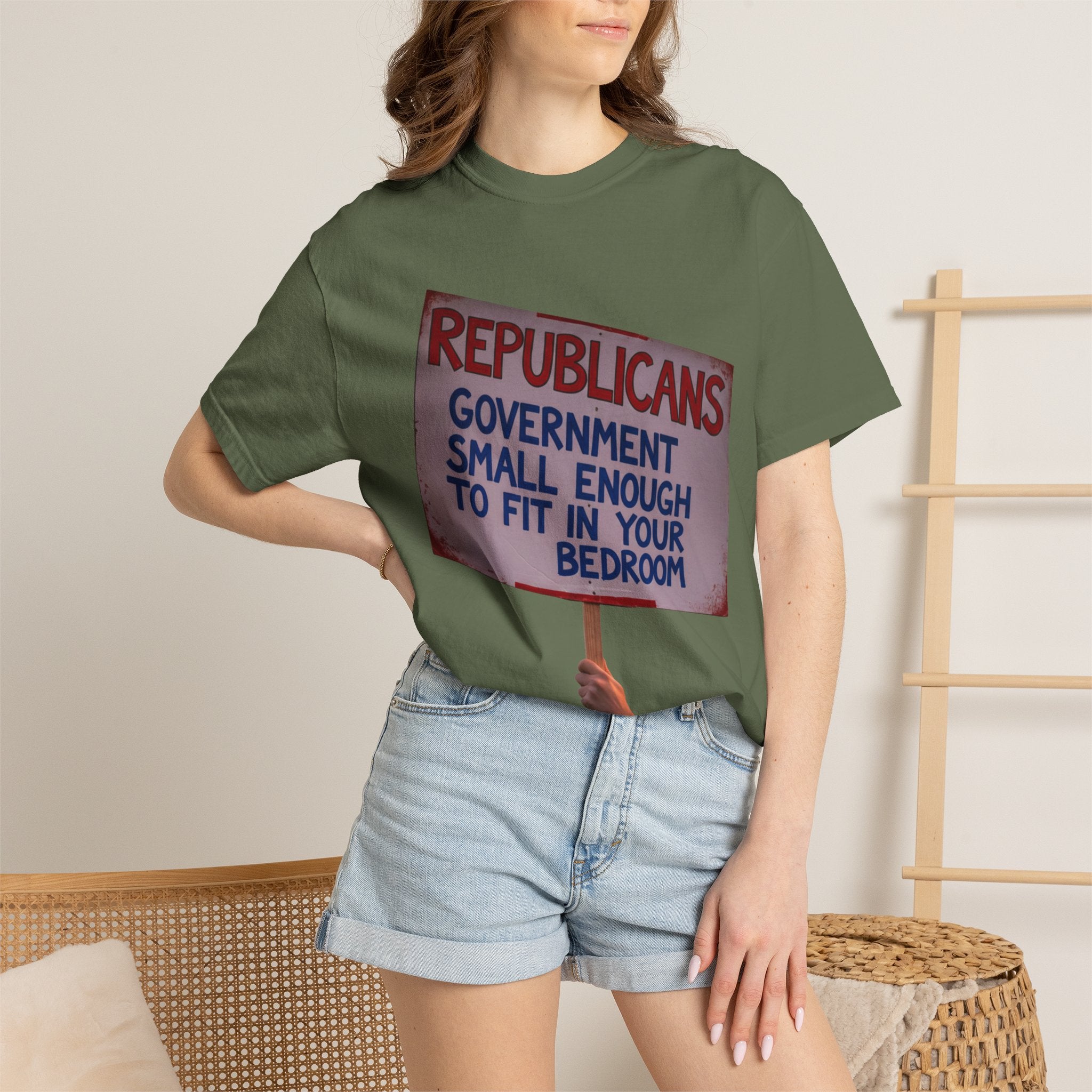 "Small Government (In All the Wrong Places)" Unisex Garment-Dyed T-shirt