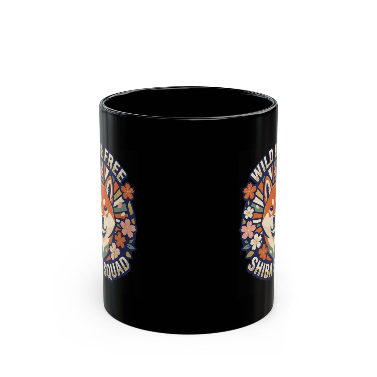 "Shiba Squad" Black Ceramic Mug