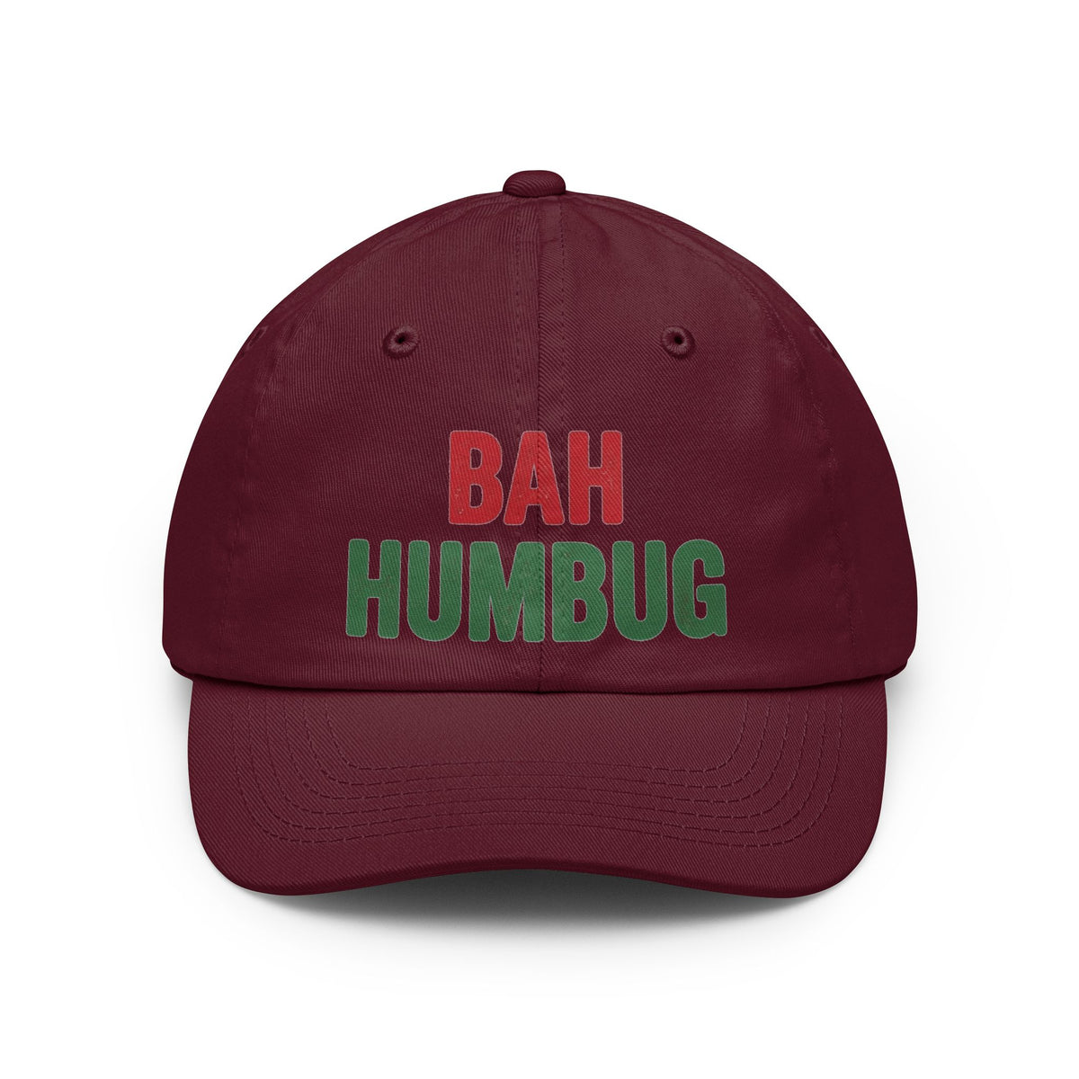 Color: Maroon | Bah Humburg Dad Hat — Graphic