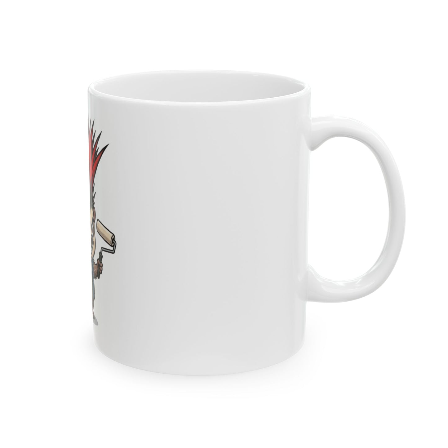 "Punkupine" White Ceramic Mug