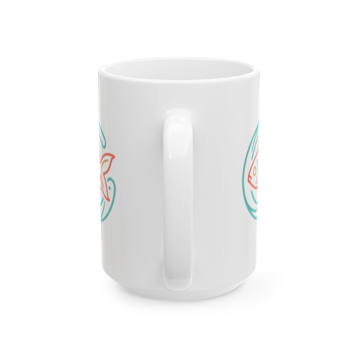 "Go Fish" White Ceramic Mug — Graphic