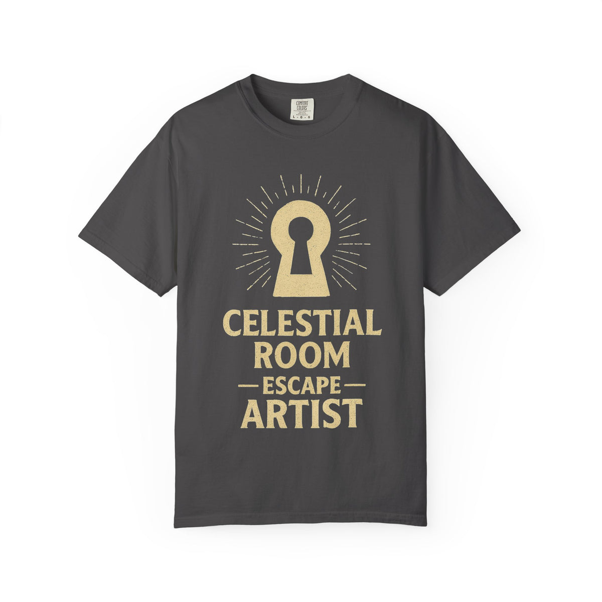 Color: Graphite | Celestial Room Escape Artist Unisex Garment-Dyed T-shirt