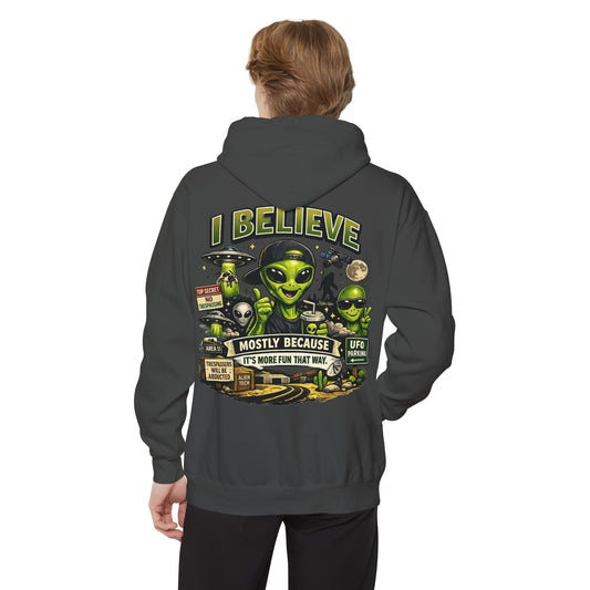"I Believe" Garment-Dyed Hoodie