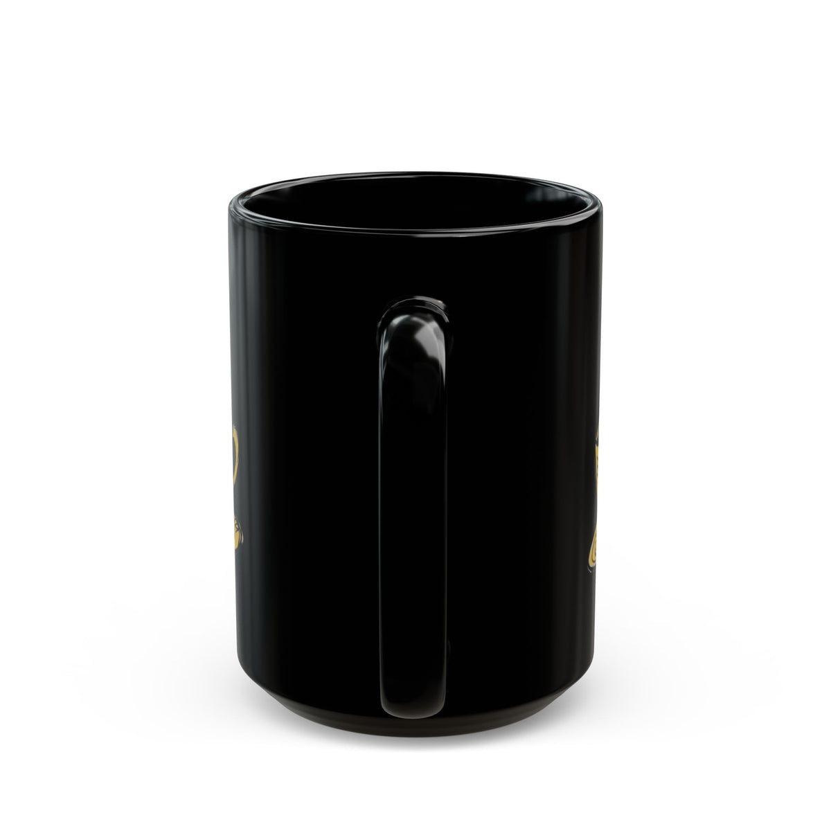 "Happy Coffee" Black Ceramic Mug — Graphic