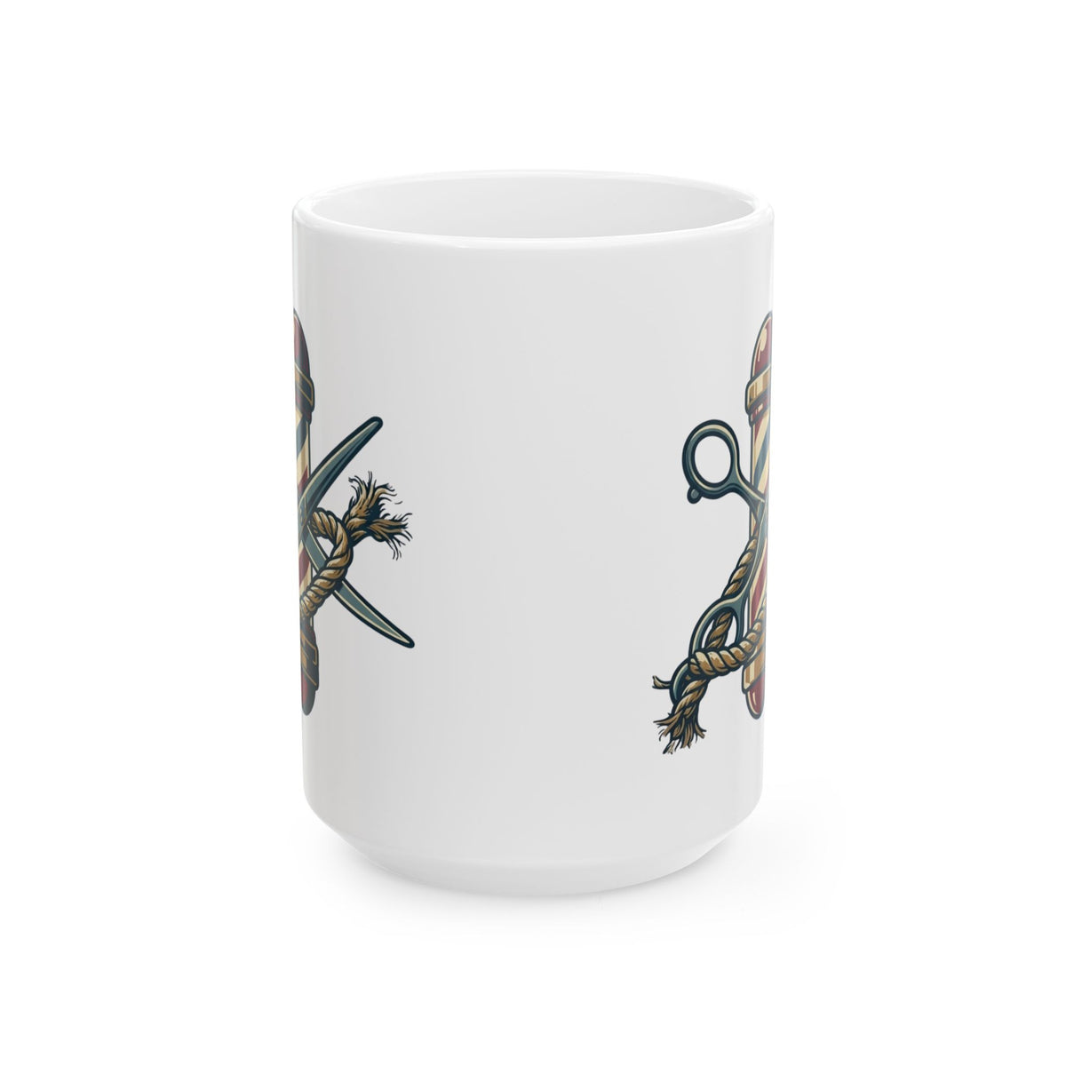 "Good Book Series Delilah's Barber Shop" White Ceramic Mug — Graphic