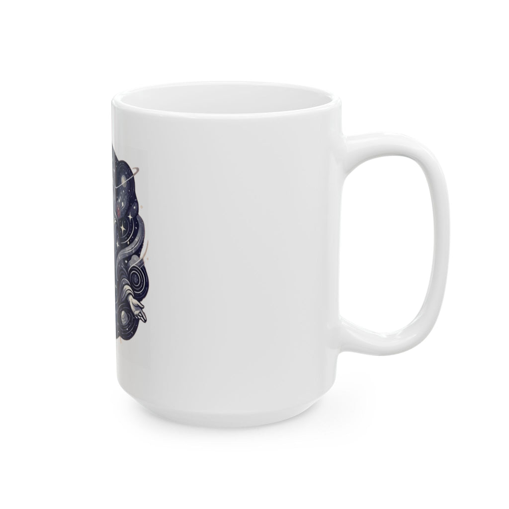 "God Works in Mysteroius Ways" White Ceramic Mug — Graphic
