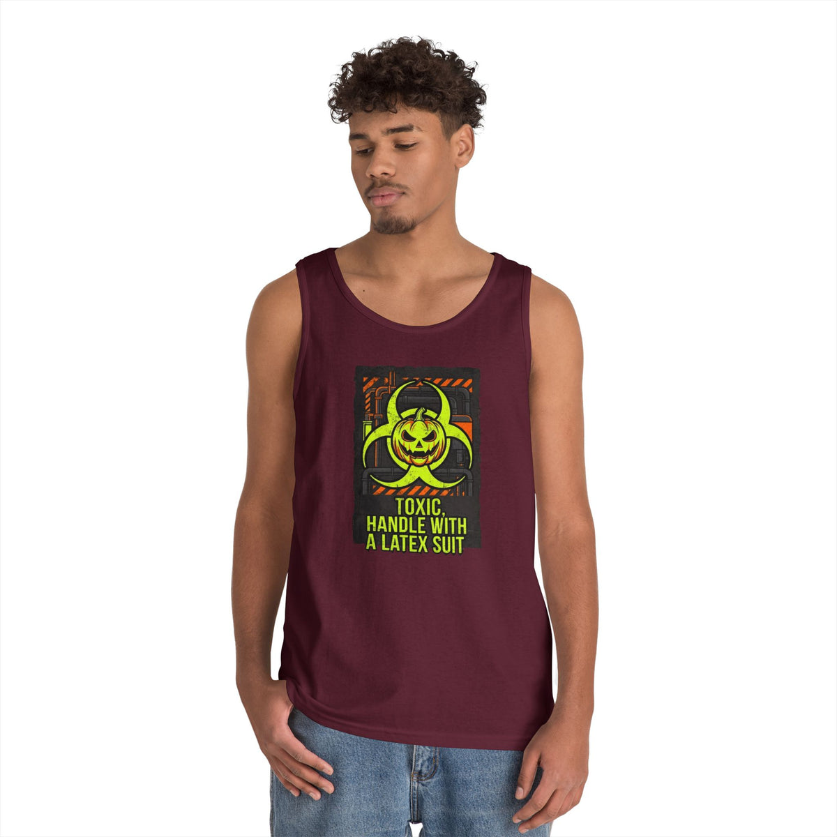 Color: Maroon | Toxic handle With Latex Tank Top