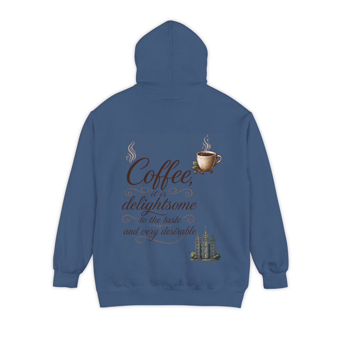 Color: True Navy | Coffee is Delightsome Garment-Dyed Hoodie