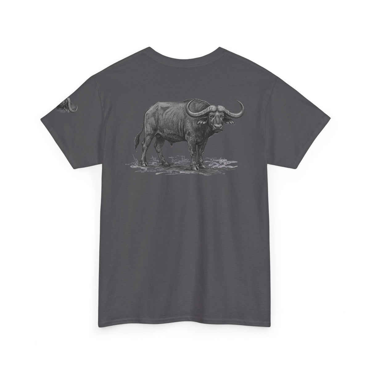 "Pencil Sketch Art Cape Buffalo" Premium Graphic Tee