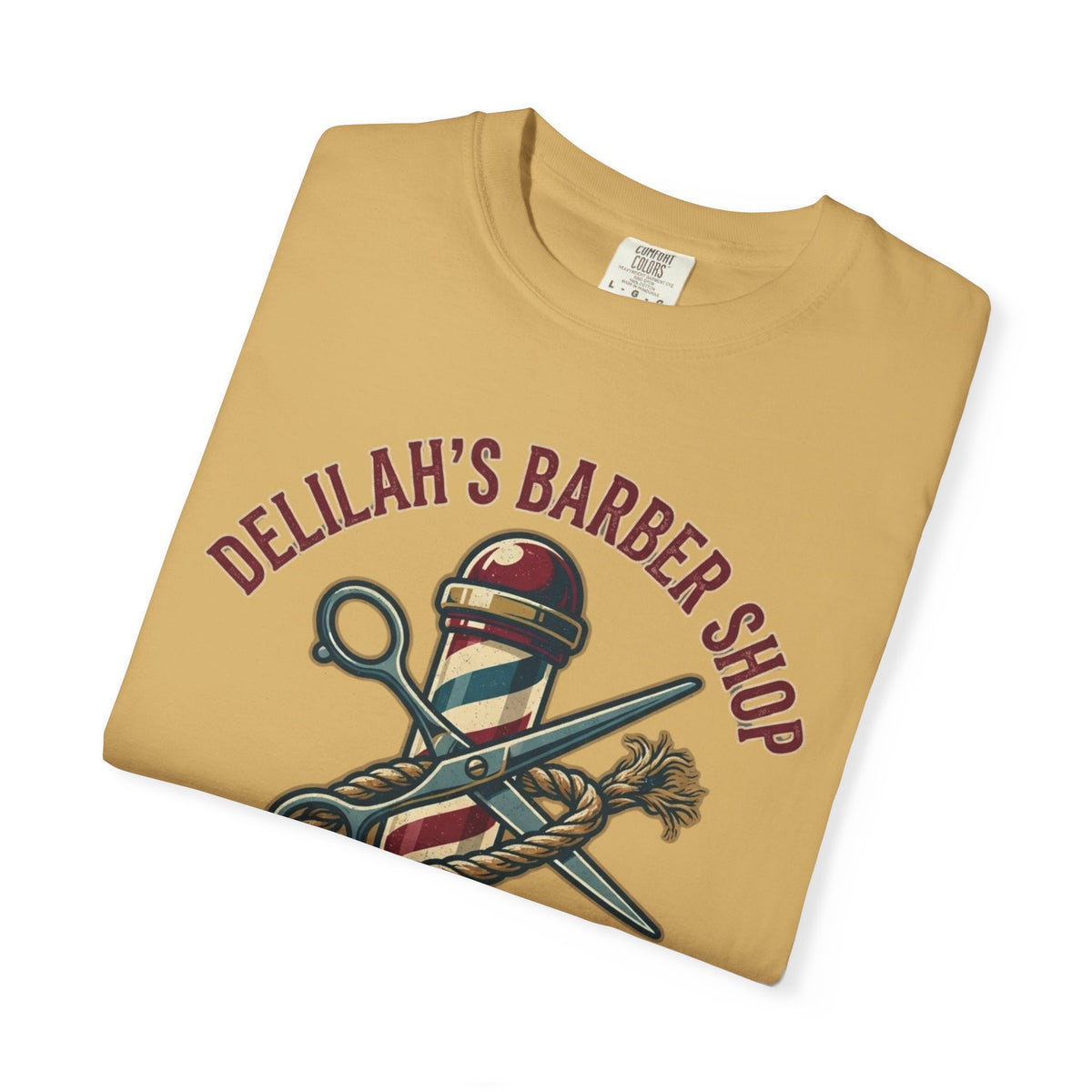 "Good Book Series Delilah's Barber Shop" Unisex Garment-Dyed Tee