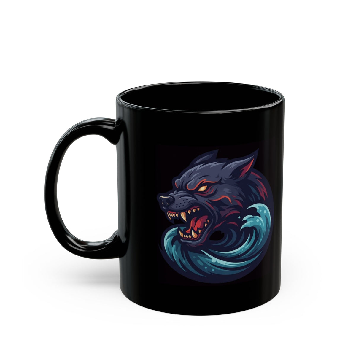 "Charybdis and Scylla (Greek Mythology)" Black Ceramic Mug — Graphic