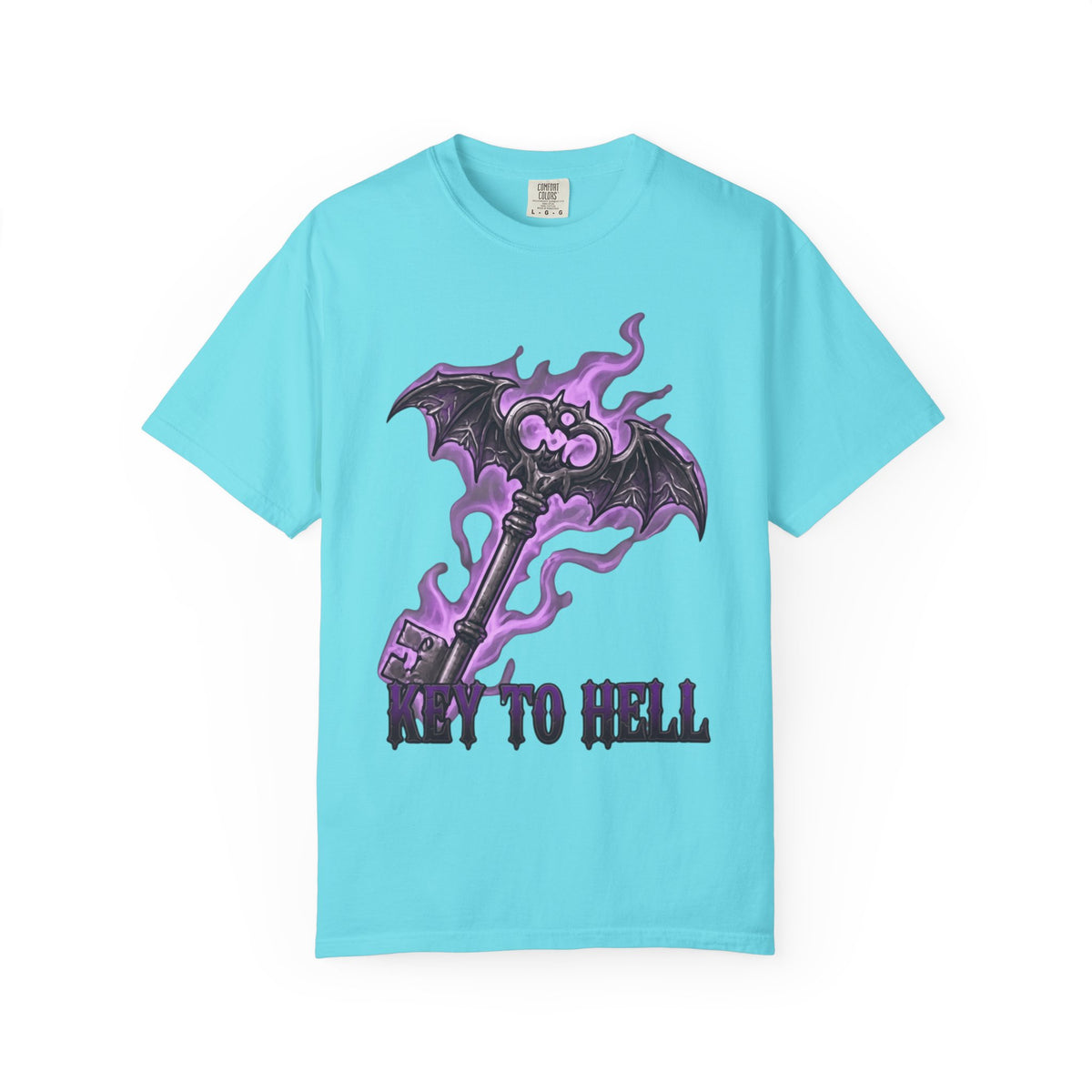 Color: Lagoon Blue | Skeleton Key Unisex Garment-Dyed Tee