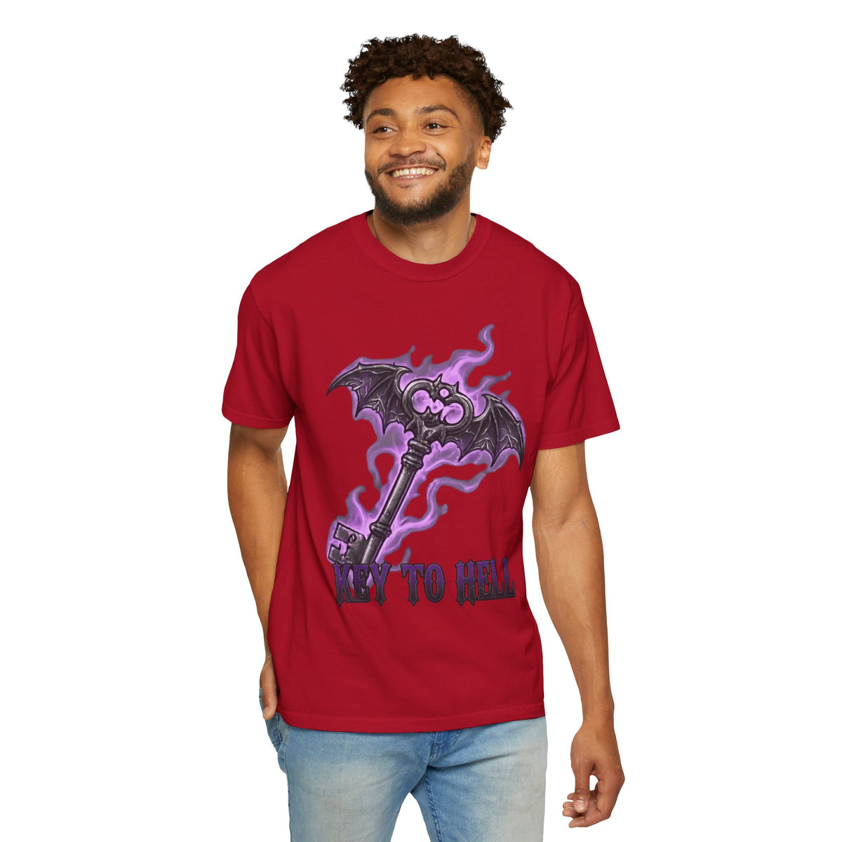 Color: Red | Skeleton Key Unisex Garment-Dyed Tee