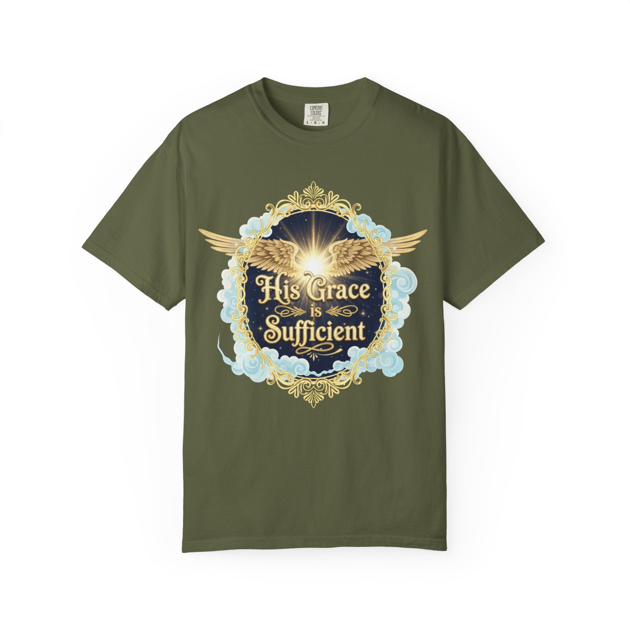 "His Grace is Sufficient" Unisex Garment-Dyed T-shirt