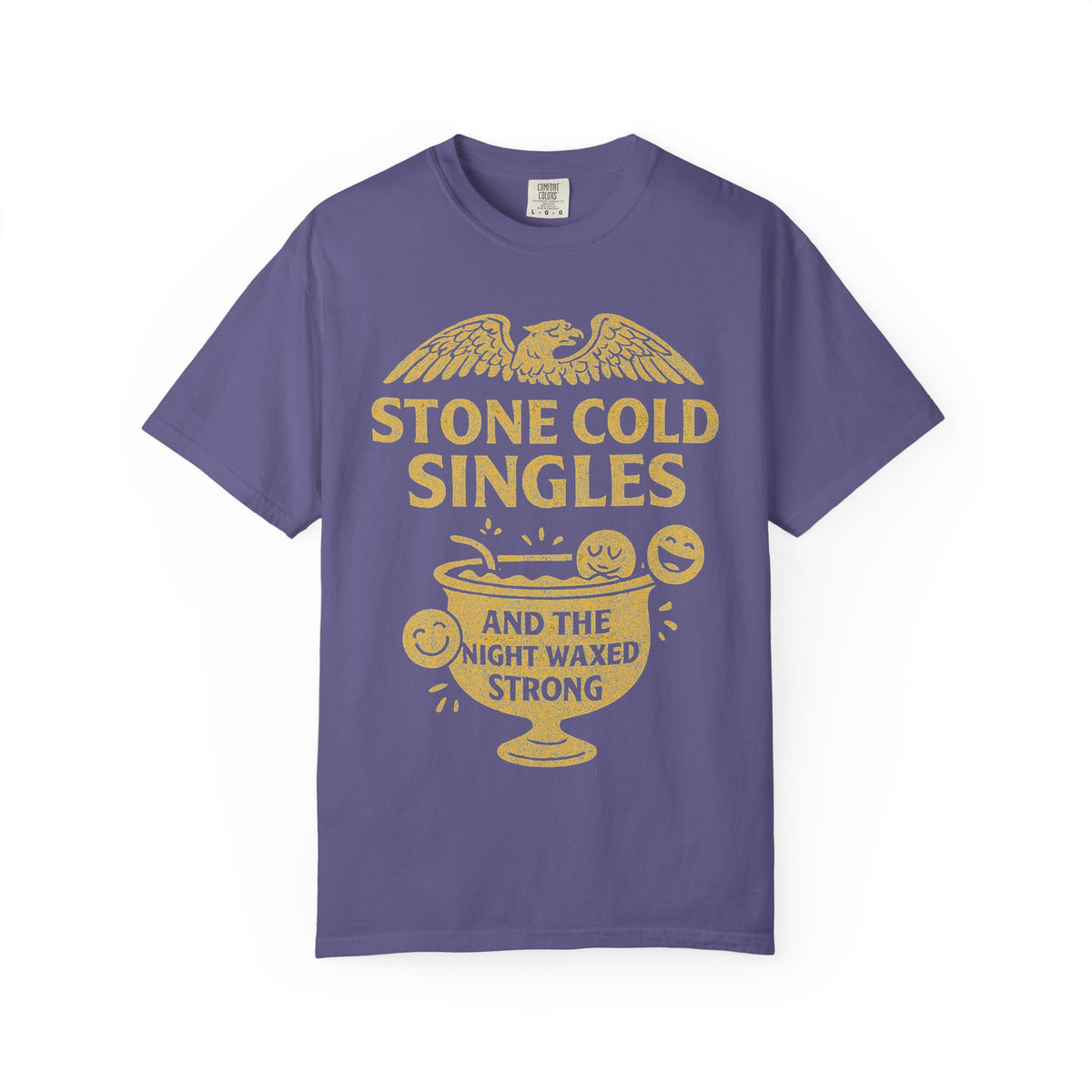 Color: Grape | Stone Cold Singles Unisex Garment-Dyed T-shirt
