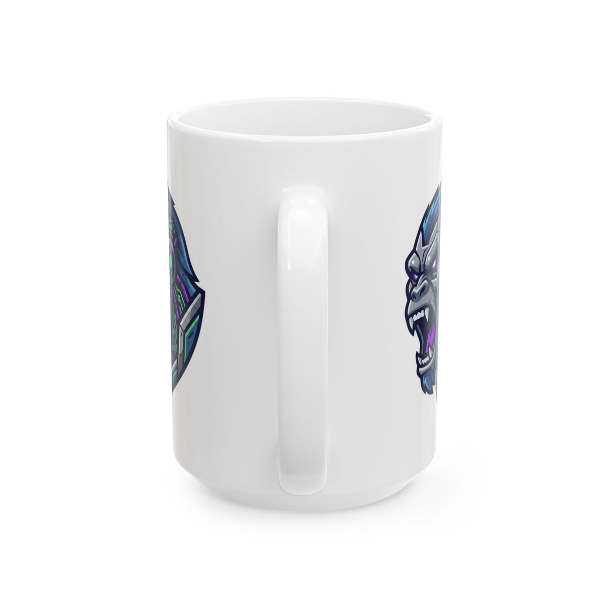 "Cyber Chimp" White Ceramic Mug — Graphic