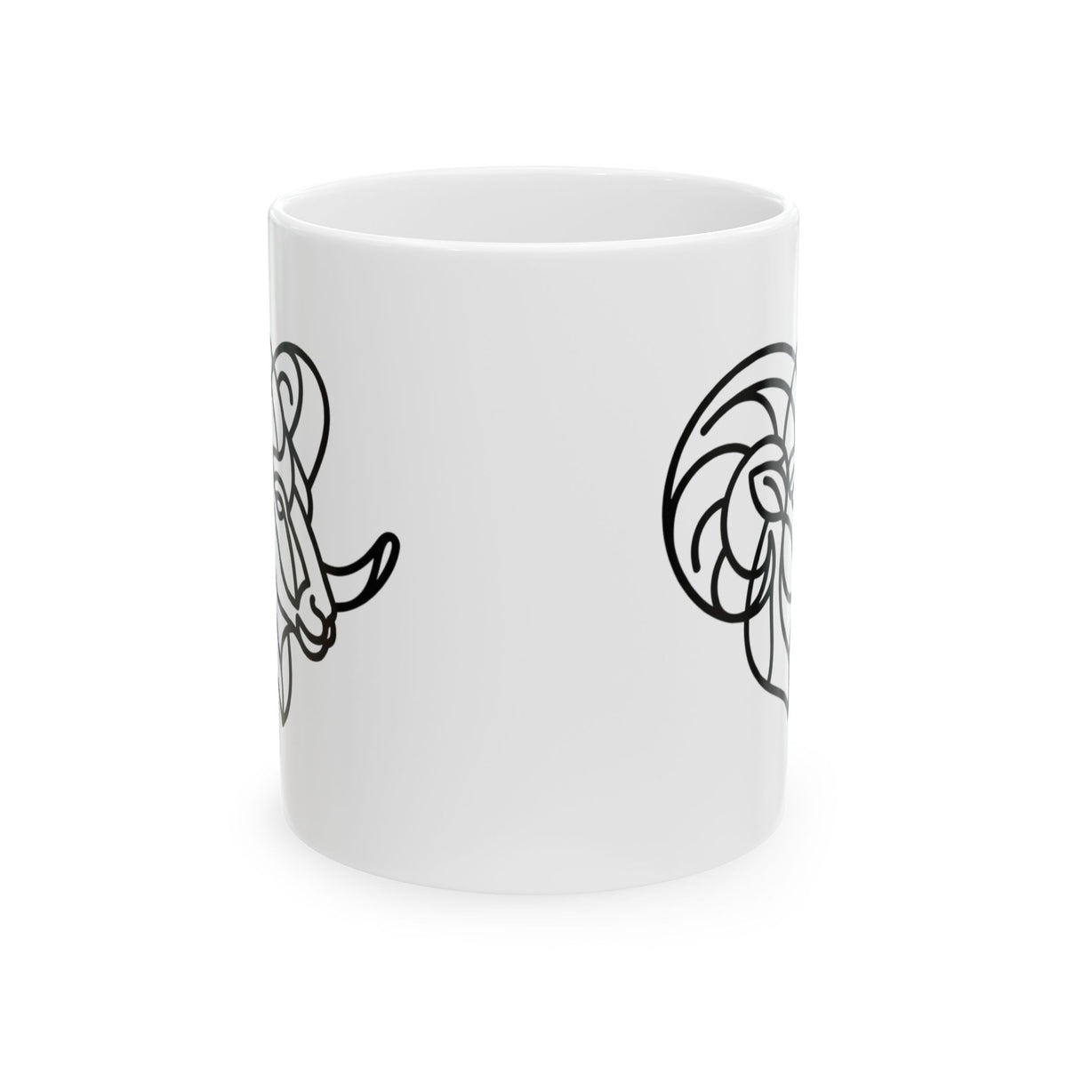 "Aries The Minimalist Ram" White Ceramic Mug