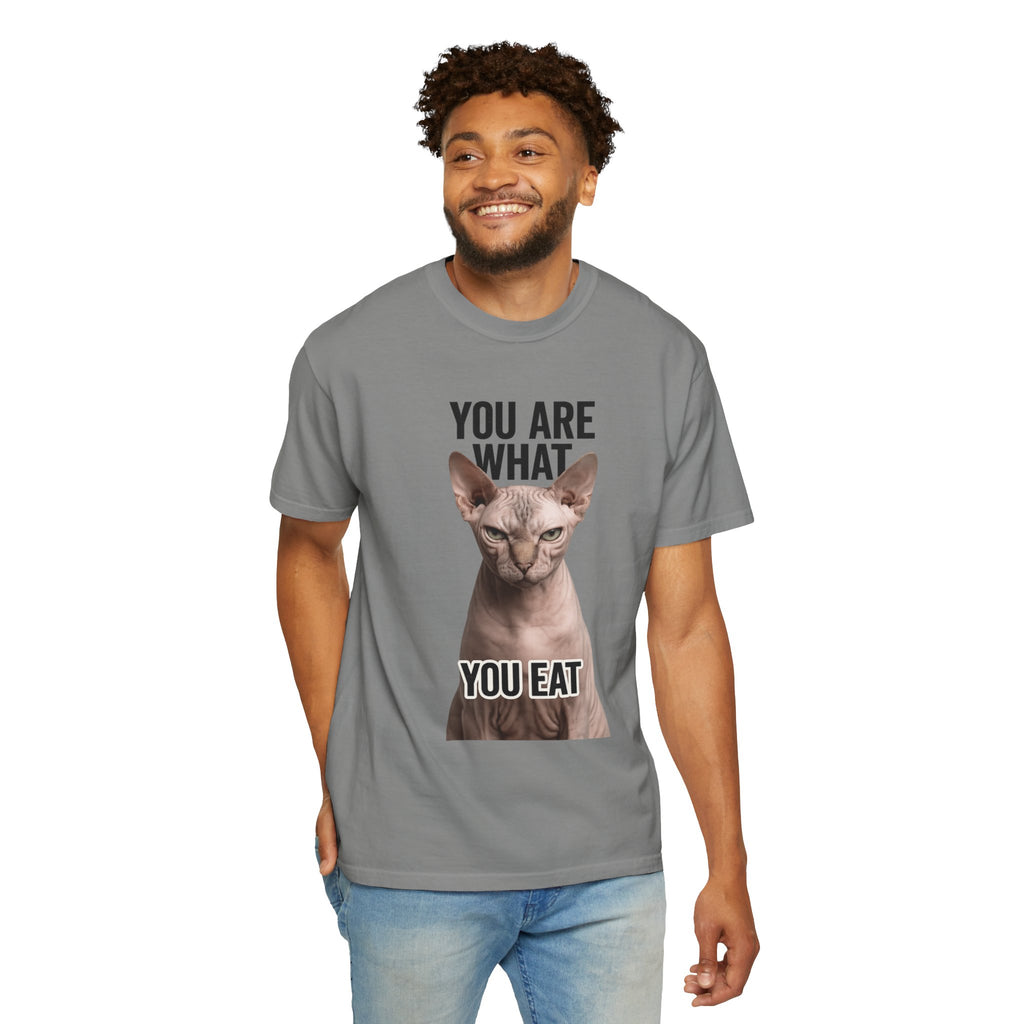 "You Are What You Eat - Cat 1" Unisex Garment-Dyed T-shirt