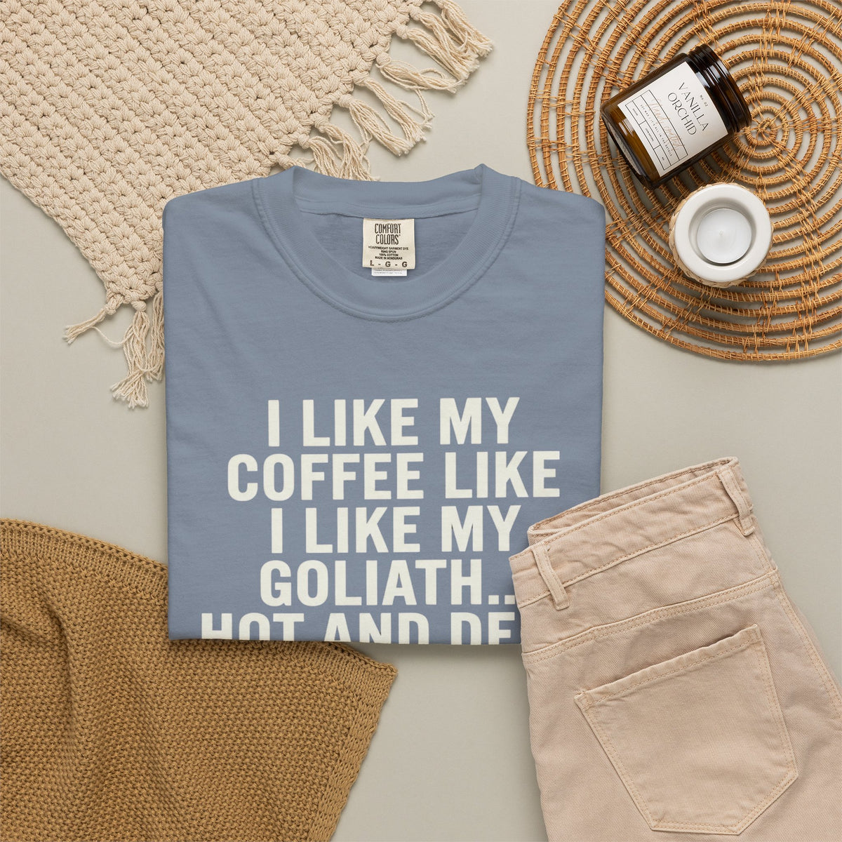 Good Book Series Coffee Hot and Dead Unisex Garment-Dyed Tee